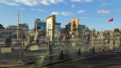 8 Mart ablukası! Taksim Meydanı ve çevresi polis bariyerleriyle kapatıldı