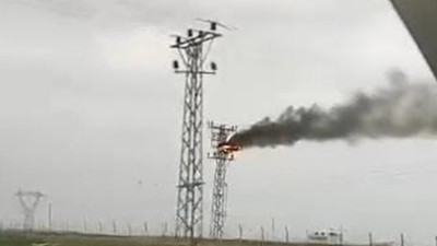 Diyarbakır'da korkutan görüntü! Elektrik panosu alev alev yandı