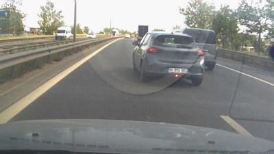 Kocaeli’de makas atan sürücüler trafiği böyle tehlikeye attı