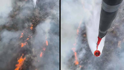 İzmir'de makilik alanda korkutan yangın! Havadan ve karadan müdahale sürüyor