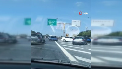 TEM'de şoke eden görüntü! Trafikten kaçmak için ters yöne girdiler