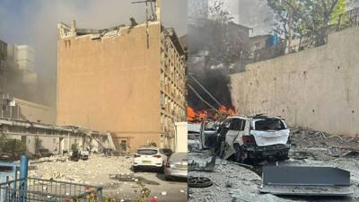 İran, İsrail'e füze yağdırdı!  Füzeler hastaneye ve  İsrail Borsa binasına isabet etti. Çok sayıda ölü ve yaralı var. Az önce yeni saldırı dalgası başladı