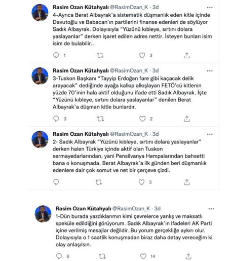 Albayrak AK Partililere kitapla mesaj mı verdi? Sadık Albayrak'ın ifadelerini paylaşan Rasim Ozan Kütahyalı: İfadeler AK Parti içine verilmiş mesajlar değildir - Resim : 2