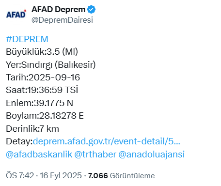 Balıkesir'de bir deprem daha!
