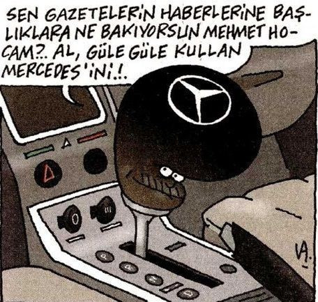 Olaylı Mercedes dillendi! Hürriyet'ten Erdoğan'ı kızdıracak karikatür