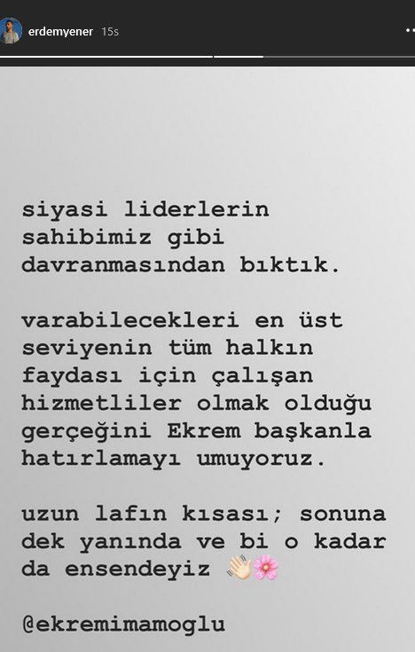 Erdem Yener'den çok konuşulacak Ekrem İmamoğlu mesajı!