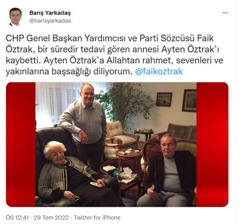 CHP Genel Başkan Yardımcısı Faik Öztrak'ın annesi hayatını kaybetti! İşte cenaze programı