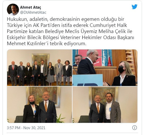 Eskişehir'de AK Partili 2 isim istifa edip CHP'ye geçti