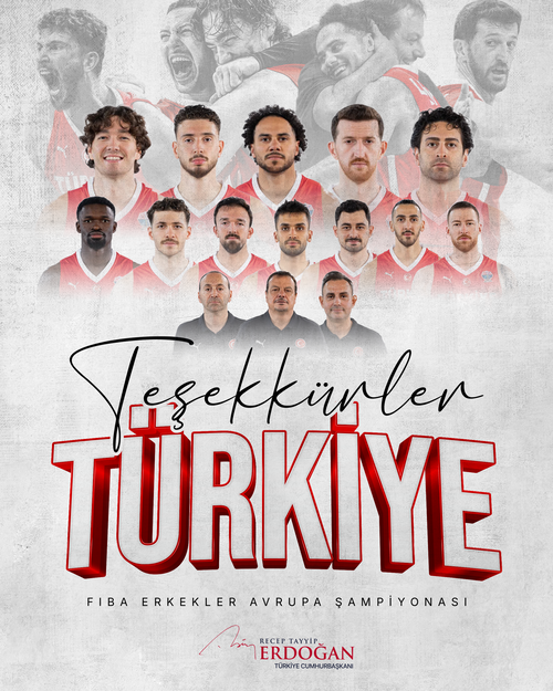 Cumhurbaşkanı Erdoğan'dan A Millî Erkek Basketbol takımına tebrik mesajı
