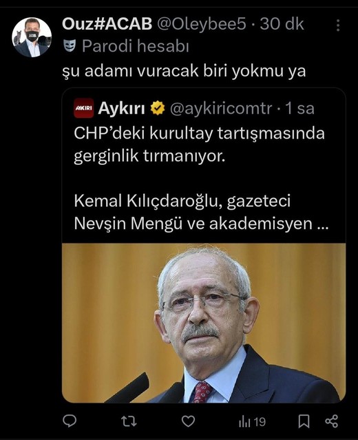 Kemal Kılıçdaroğlu'na Ölüm Tehdidi! Sosyal Medyadan Bu Paylaşımı Yaptı - Resim : 3