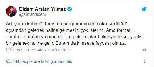 Didem Arslan Yılmaz'dan ortak yayına eleştiri: 'Yanlış bir gelenek olur...'
