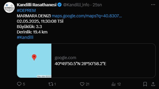 Son Dakika... İstanbul'da deprem oldu! AFAD duyurdu