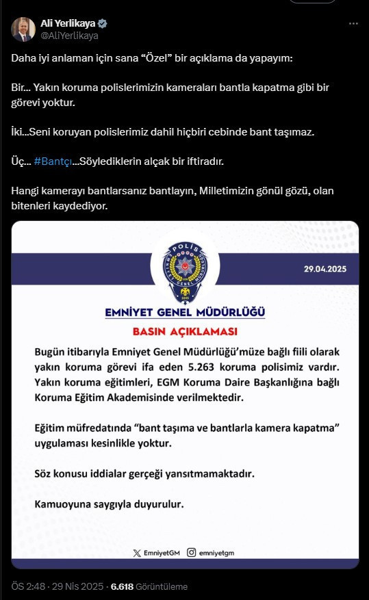 Bakan Yerlikaya'dan Özgür Özel'e 3 maddelik bant cevabı: Sana “Özel” bir açıklama da yapayım - Resim : 2