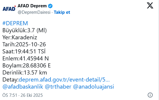 Karadeniz'de korkutan deprem! İstanbul'da da hissedildi