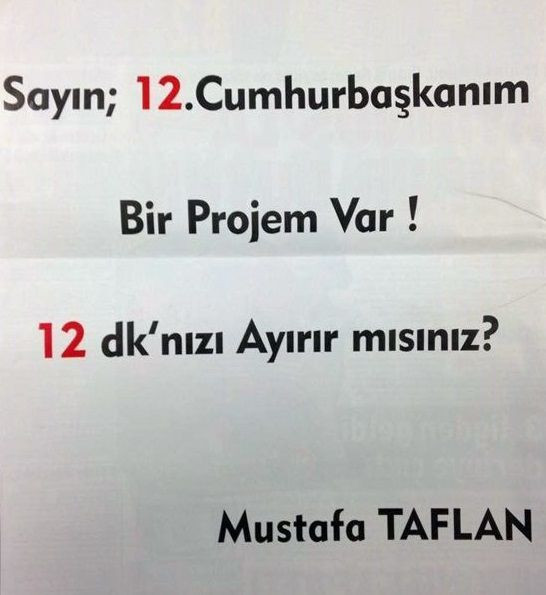 Tam sayfa ilanla Erdoğan'a seslendi