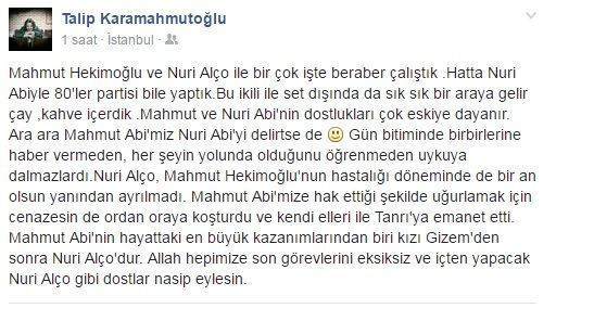 'Mahmut Abi'nin hayattaki en büyük kazanımlarından biri Nuri Alço'dur'