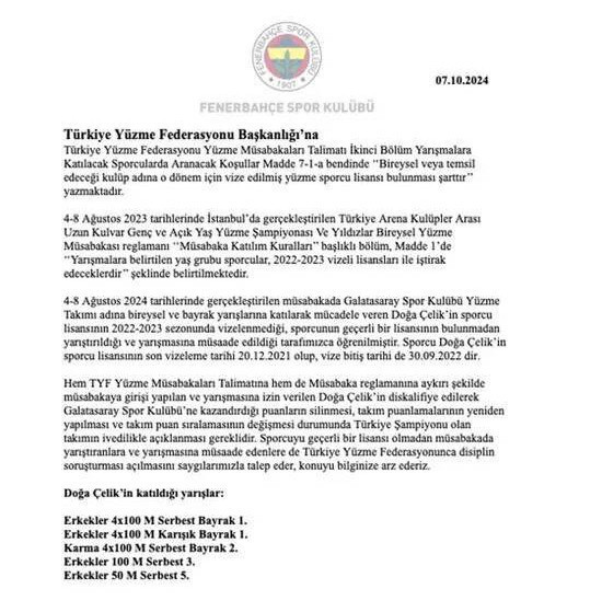 Fenerbahçe, Galatasaray'ı şikayet etti: Lisanssız sporcu şampiyon oldu