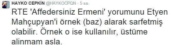 Hayko Cepkin'den Etyen Mahçupyan'a 'Afedersiniz Ermeni' çıkışı!