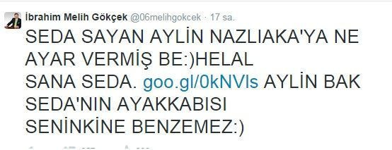 Melih Gökçek'ten Seda Sayan'a ilginç destek!