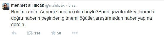 Mehmet Ali Ilıcak, annesi Nazlı Ilıcak'a Twitter'dan yüklendi! - Resim : 2