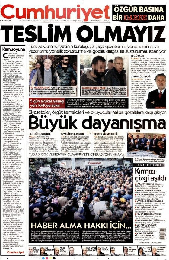 Cumhuriyet operasyona manşetten yanıt verdi: Teslim olmayız