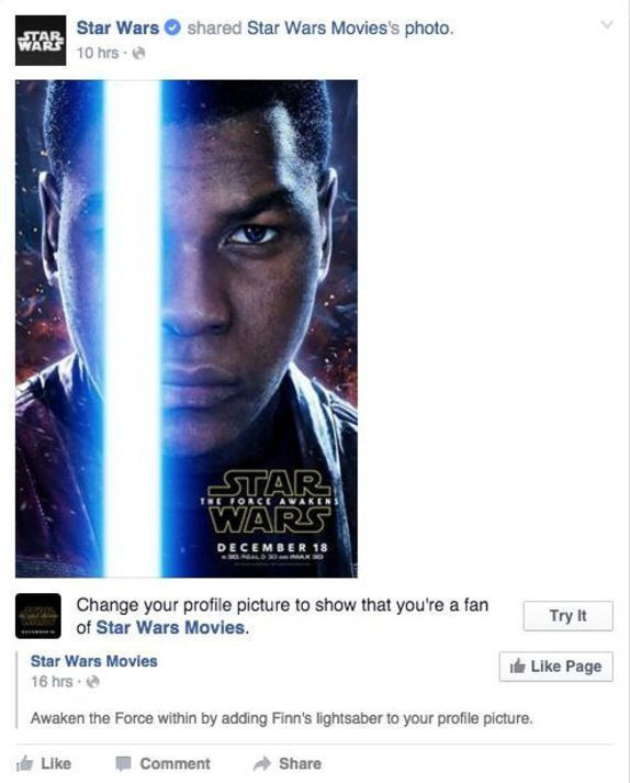 Facebook'a Star Wars özelliği geldi!