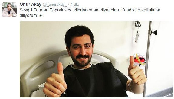 Şarkıcı Ferman Toprak hastaneye kaldırıldı