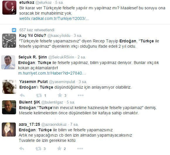 Erdoğan 'Türkçe'yle felsefe yapamazsınız' dedi, sosyal medya arşivleri açtı! - Resim : 2