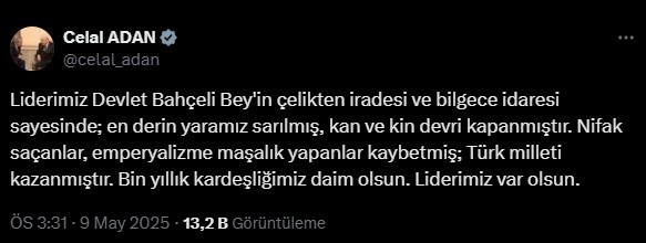 PKK kongresi sonrası MHP'den ilk açıklama: Kan ve kin devri kapanmıştır - Resim : 2