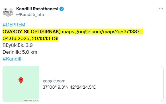 Son Dakika... Türkiye sınırında deprem. AFAD duyurdu. Şırnak'ta da hissedildi - Resim : 2