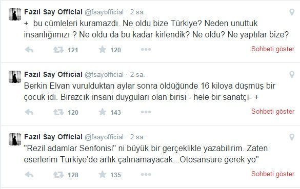 Bingöl'e tepkiler sürüyor. Fazıl Say Twitter'dan ateş püskürdü: Tiksiniyorum