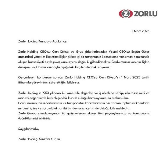 Son Dakika... Gözaltına alınan Zorlu Holding CEO’su Cem Köksal istifa etti - Resim : 2