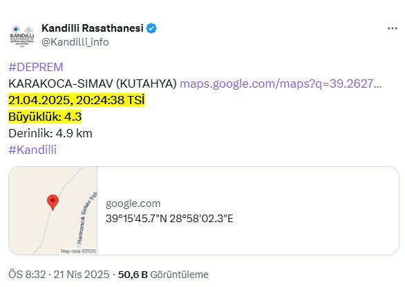 4.3 büyüklüğünde deprem oldu. AFAD açıkladı işte merkez üssü - Resim : 2
