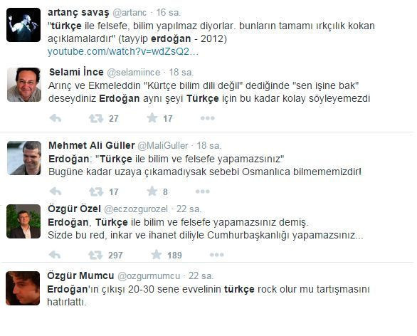 Erdoğan 'Türkçe'yle felsefe yapamazsınız' dedi, sosyal medya arşivleri açtı!