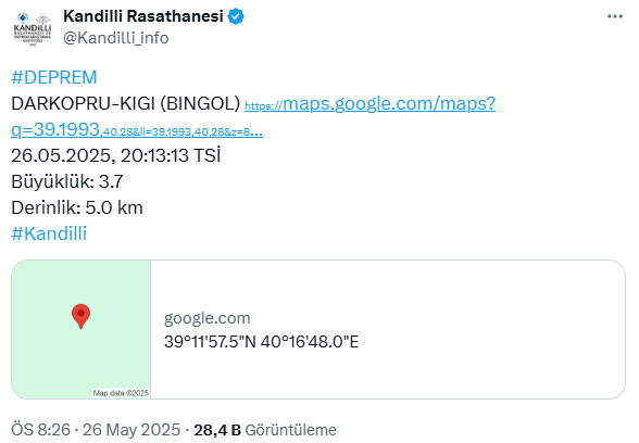 Son dakika... AFAD açıkladı! Bingöl'de deprem - Resim : 2