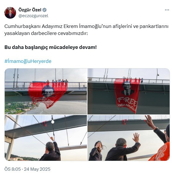 Köprüde İmamoğlu pankartı. CHP'li vekiller hakkında soruşturma başlatıldı - Resim : 2