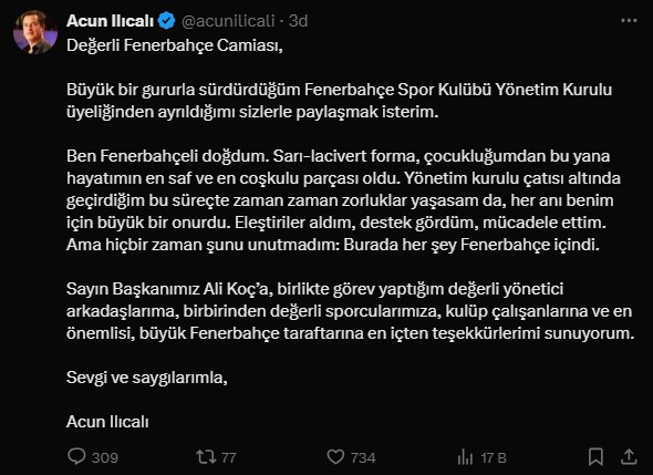Fenerbahçe'de istifa depremi! En yetkili isim gitti. Acun Ilıcalı'dan açıklama geldi