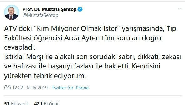 'Kim Milyoner Olmak İster?'de 1 milyonluk soruyu doğru bildi!