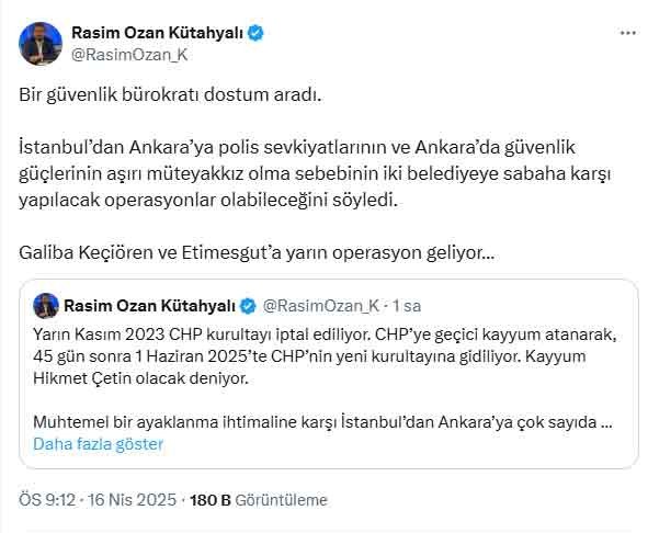 CHP'ye kayyum atanacağını iddia etmişti. Rasim Ozan Kütahyalı hakkında soruşturma başlatıldı - Resim : 3