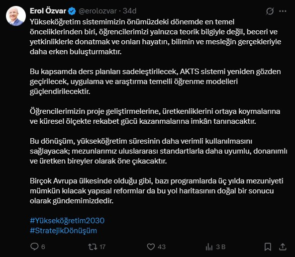 Üniversitede eğitim süresi 3 yıla düşüyor! YÖK Başkanı Erol Özvar açıkladı - Resim : 5