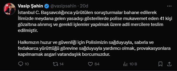 Son Dakika... İmamoğlu protestolarında 41 kişi gözaltına alındı! Vali Şahin duyurdu - Resim : 3