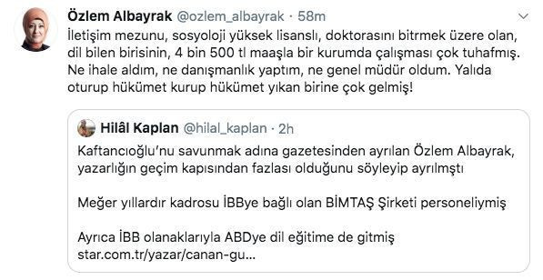 Özlem Albayrak’tan Hilal Kaplan’a İBB yanıtı!