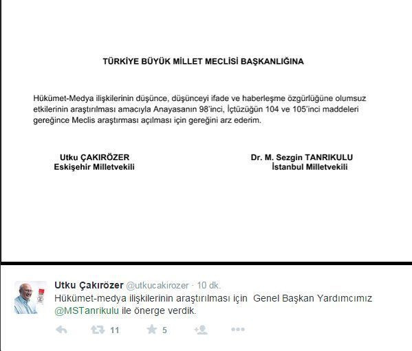 CHP'den 'Hükümet medya ilişkisi araştırılsın' önergesi