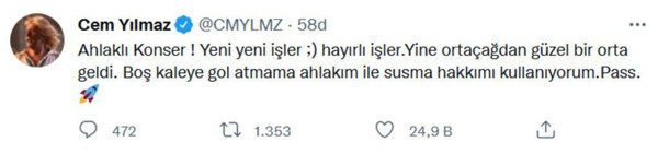 Melek Mosso'nun konserinin iptal edilmesine tepki yağdı. Cem Yılmaz, Şahan Gökbakar, Haluk Levent ve Nüket Duru Mosso'ya sahip çıktı. 'Melek Mosso ahlaksızlığı tetikliyormuş, Aynur Doğan ‘uygun değil’miş, Melis Sezen’in sutyensiz elbisesi ‘suç’muş..' - Resim : 3