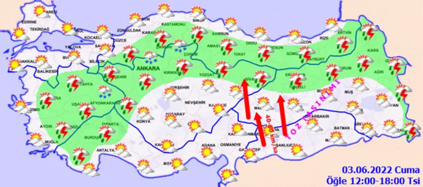 Meteoroloji'den şiddetli yağış uyarısı. Sel, su baskını, yıldırım ve dolu yağışına karşı dikkatli olun. İşte Türkiye geneli 3 Haziran Cuma hava durumu... - Resim : 7