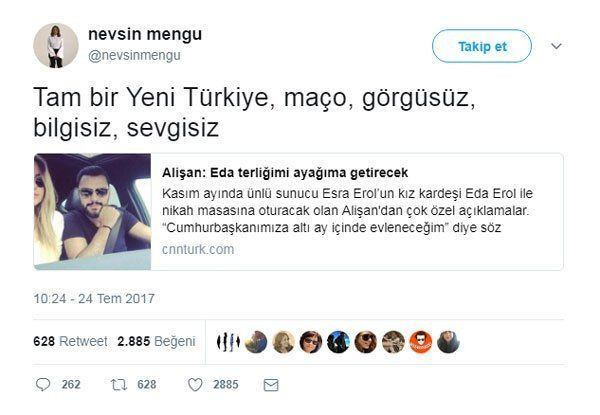 Nevşin Mengü’den Alişan’a sert sözler