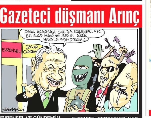 Evrensel'den Bülent Arınç'a 'karikatürlü' cevap!