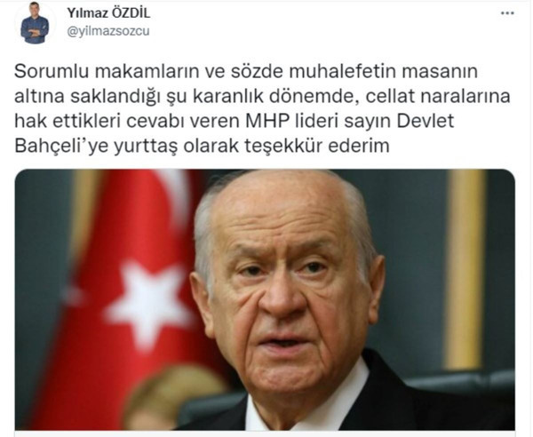 Sözcü yazarı Yılmaz Özdil'den, MHP lideri Devlet Bahçeli'ye teşekkür - Resim : 2