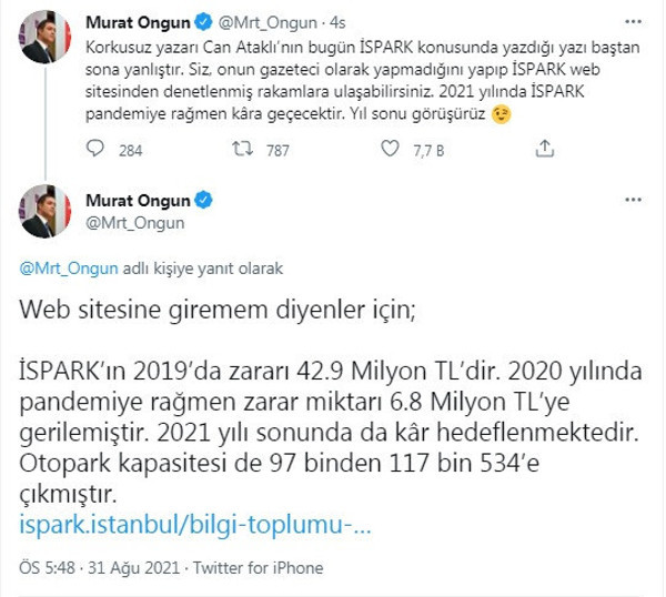 İBB Sözcüsü Murat Ongun ile Korkusuz yazarı Can Ataklı arasında 'İSPARK' polemiği