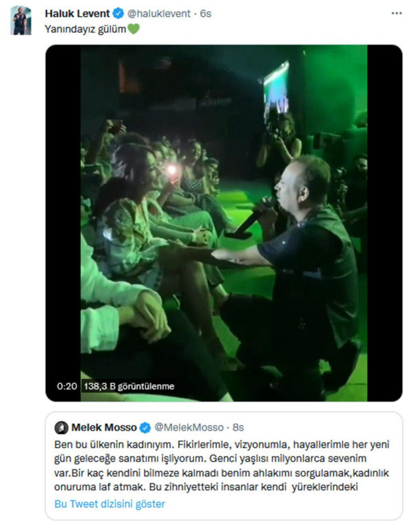 Melek Mosso'nun konserinin iptal edilmesine tepki yağdı. Cem Yılmaz, Şahan Gökbakar, Haluk Levent ve Nüket Duru Mosso'ya sahip çıktı. 'Melek Mosso ahlaksızlığı tetikliyormuş, Aynur Doğan ‘uygun değil’miş, Melis Sezen’in sutyensiz elbisesi ‘suç’muş..' - Resim : 5